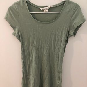 Green H&M fitted short-sleeve shirt, SIZE S